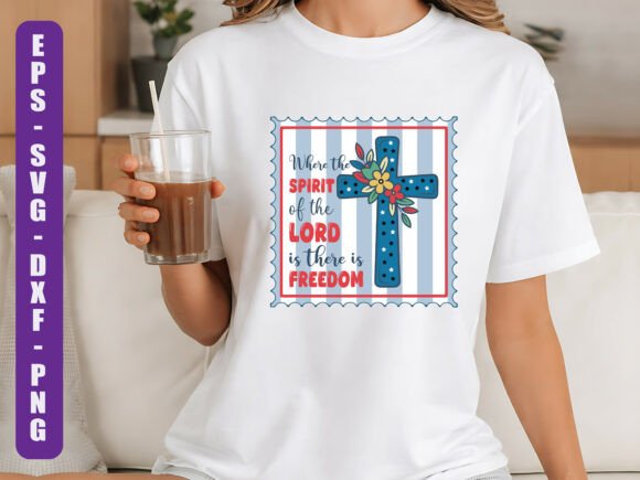 Christian Freedom Cross Design T-Shirt Designs