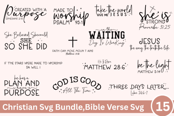 Christian Svg Bundle Bible Verse Svg Png for T-Shirt Designs