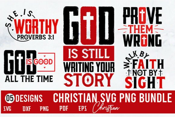 Christian SVG PNG Bundle for T-Shirt Designs
