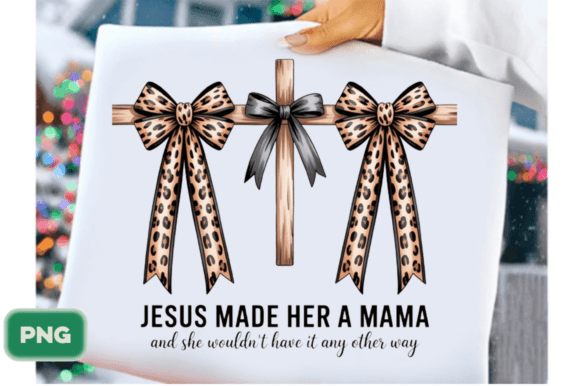 Coquette Christian Mama PNG: T-Shirt Designs for Editorial Use