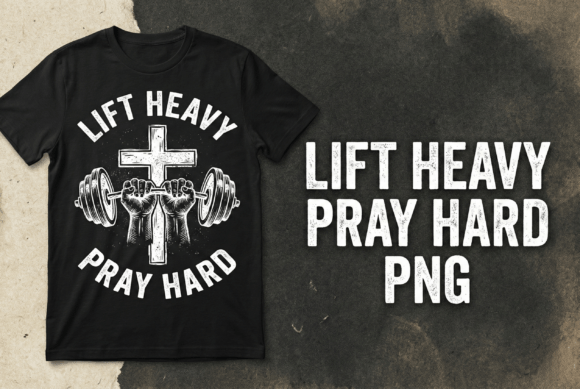 Lift Heavy Pray Hard T-Shirt Design for Bloggers and Publishers