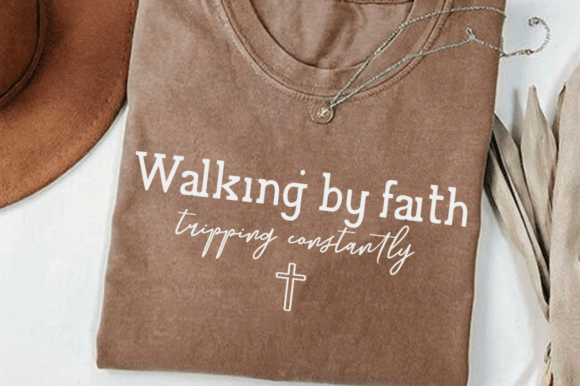Walking by Faith SVG: Funny Christian PNG for T-Shirt Designs